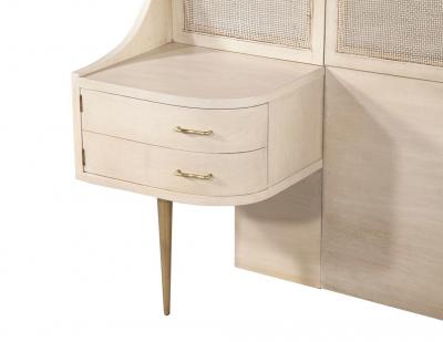  Weiman Mid Century Modern Cane Back Queen Headboard by Weiman