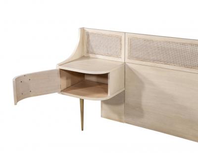  Weiman Mid Century Modern Cane Back Queen Headboard by Weiman