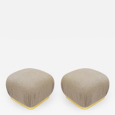  Weiman Pair of Hollywood Regency Poufs or Ottomans after Karl Springer by Weiman