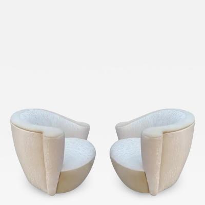  Weiman Pair of Nautilus Mid Century Post Modern Swivel Club Lounge Chairs by Weiman