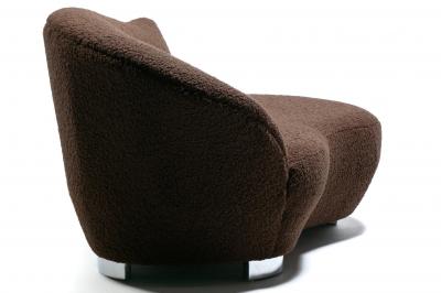  Weiman Petite Postmodern Chaise Lounge by Weiman in New Chocolate Boucl Upholstery