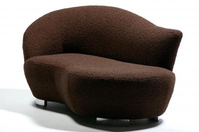  Weiman Petite Postmodern Chaise Lounge by Weiman in New Chocolate Boucl Upholstery