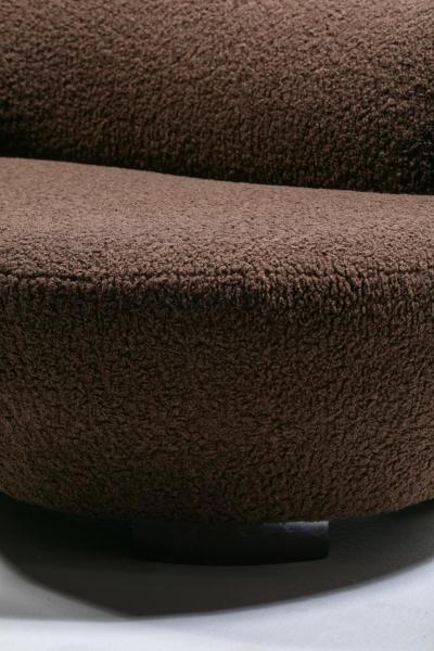  Weiman Petite Postmodern Chaise Lounge by Weiman in New Chocolate Boucl Upholstery