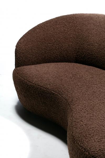  Weiman Postmodern Chaise Lounge Sofa by Weiman in New Chocolate Boucl Upholstery