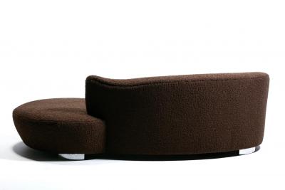  Weiman Postmodern Chaise Lounge Sofa by Weiman in New Chocolate Boucl Upholstery