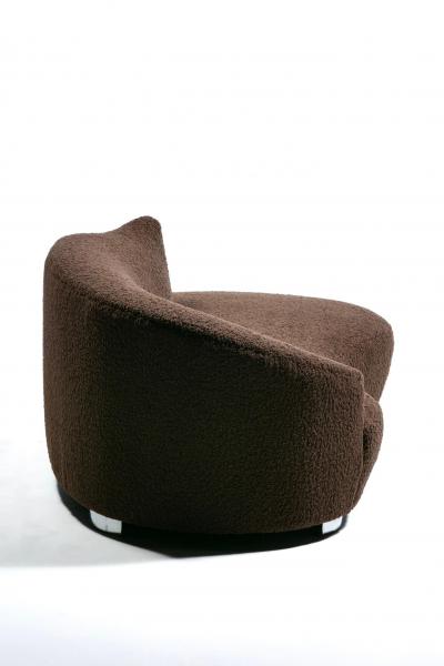  Weiman Postmodern Chaise Lounge Sofa by Weiman in New Chocolate Boucl Upholstery