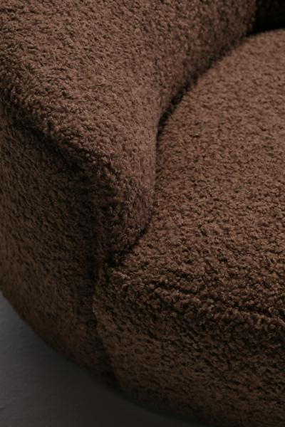  Weiman Postmodern Chaise Lounge Sofa by Weiman in New Chocolate Boucl Upholstery
