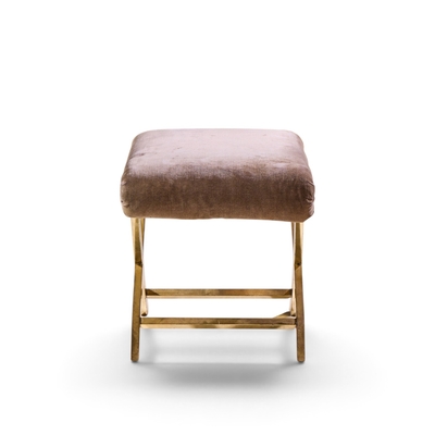  Weiman Warren Lloyd Warren Lloyd for Weiman Mid Century Brass X Base Stools Pair