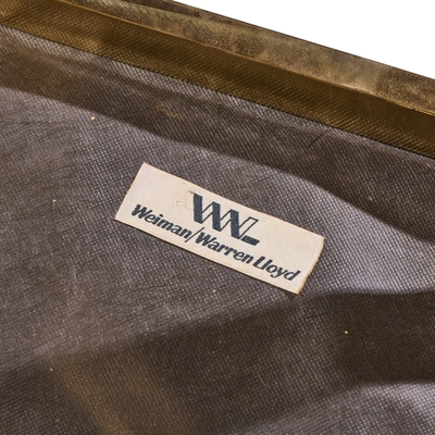  Weiman Warren Lloyd Warren Lloyd for Weiman Mid Century Brass X Base Stools Pair