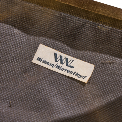  Weiman Warren Lloyd Warren Lloyd for Weiman Mid Century Brass X Base Stools Pair