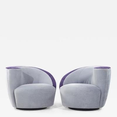  Weiman Weiman Nautilus Postmodern Swivel Chairs Pair