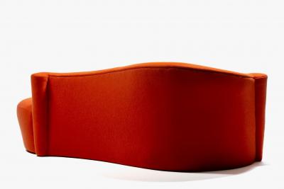  Weiman Weiman Post Modern Sculptural Chaise Lounge Sofa in Tangerine Wool Upholstery