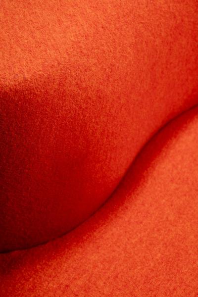  Weiman Weiman Post Modern Sculptural Chaise Lounge Sofa in Tangerine Wool Upholstery