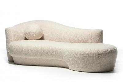  Weiman Weiman Sofa Large Chaise in Supple Lux Ivory Boucl c 1990