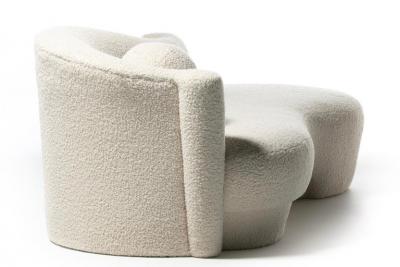  Weiman Weiman Sofa Large Chaise in Supple Lux Ivory Boucl c 1990