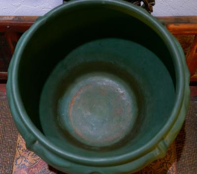  Weller Pottery Pair of Large Weller Pottery Matte Green Leaf Jardini res Circa 1910