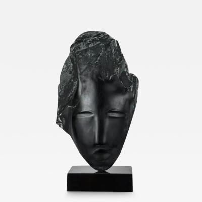  Wendy Hendelman Wendy Hendelman Black Alabaster Head Sculpture 2019