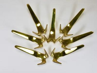 Werkst tte Carl Aub ck 6 Carl Aubock Large Vintage Brass Wall Coat Hooks 4056 Austria 1950s