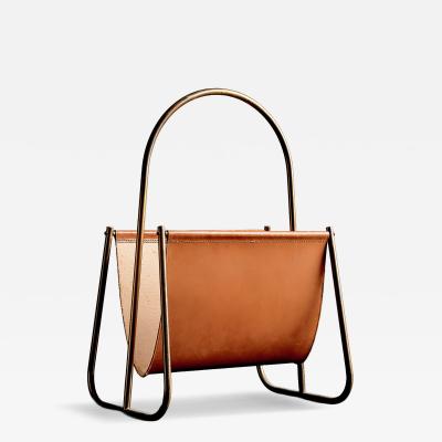  Werkst tte Carl Aub ck Brass and Leather Newspaper Rack by Werkst tte Carl Aub ck