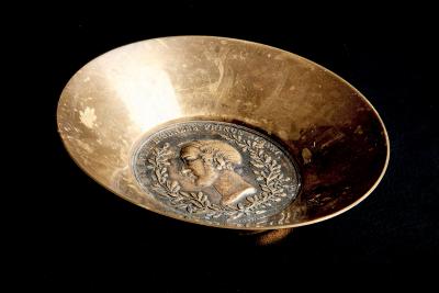  Werkst tte Carl Aub ck Brass bowl with medallion by Werkst tte Carl Aub ck