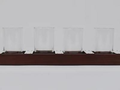  Werkst tte Carl Aub ck Carl Aub ck Drinking Glass Carrying Rack Wood Austria 1960s