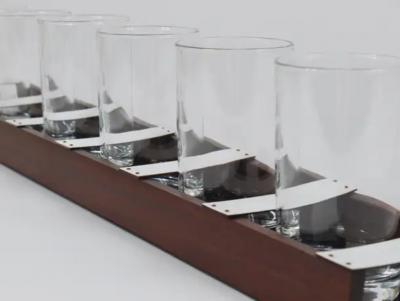  Werkst tte Carl Aub ck Carl Aub ck Drinking Glass Carrying Rack Wood Austria 1960s