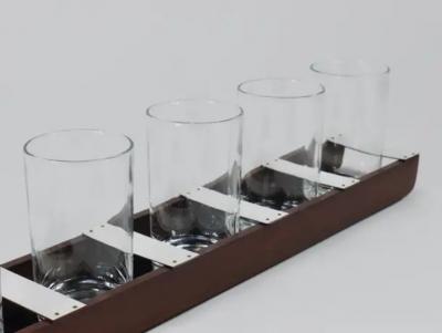  Werkst tte Carl Aub ck Carl Aub ck Drinking Glass Carrying Rack Wood Austria 1960s