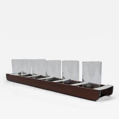  Werkst tte Carl Aub ck Carl Aub ck Drinking Glass Carrying Rack Wood Austria 1960s