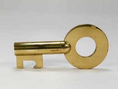  Werkst tte Carl Aub ck Carl Aub ck Modern Key Large Brass Cork Screw Bottle Opener Austria 1950s