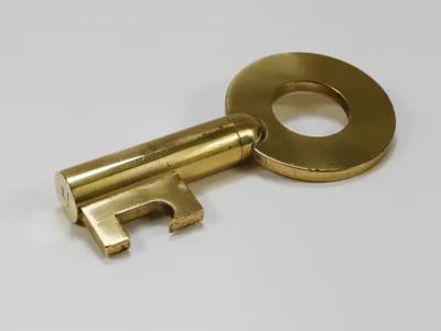  Werkst tte Carl Aub ck Carl Aub ck Modern Key Large Brass Cork Screw Bottle Opener Austria 1950s