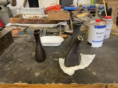  Werkst tte Carl Aub ck Carl Aubo ck Model 3795 Aorta Crescent Brass Vase