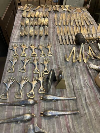  Werkst tte Carl Aub ck Carl Aubo ck Model 3795 Aorta Crescent Brass Vase