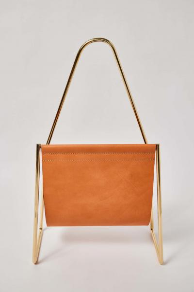  Werkst tte Carl Aub ck Carl Aubo ck Model 3808 Black Leather and Brass Magazine Rack