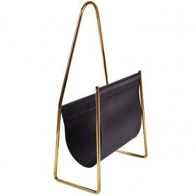  Werkst tte Carl Aub ck Carl Aubo ck Model 3808 Black Leather and Brass Magazine Rack