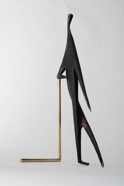  Werkst tte Carl Aub ck Carl Aubo ck Model 4060 Man with Stick Brass Sculpture