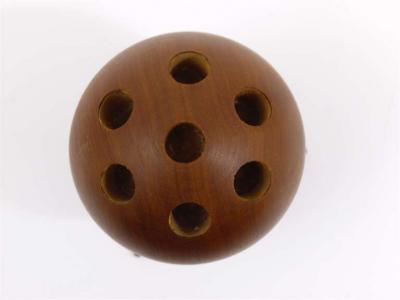  Werkst tte Carl Aub ck Carl Aubock Ball Tripod Candlestick Walnut Candle Holder Austria 1950s