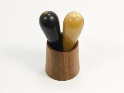  Werkst tte Carl Aub ck Carl Aubock II Rare Salt and Pepper Shakers Walnut Horn Austria 1950s