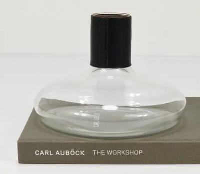  Werkst tte Carl Aub ck Carl Aubock II Vase Decanter with Black Leather Top Midcentury Austria 1950s