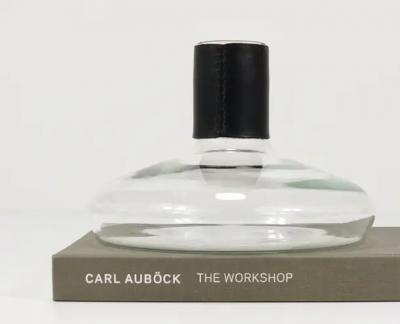  Werkst tte Carl Aub ck Carl Aubock II Vase Decanter with Black Leather Top Midcentury Austria 1950s