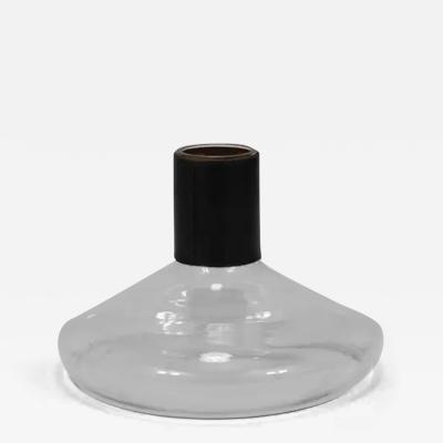  Werkst tte Carl Aub ck Carl Aubock II Vase Decanter with Black Leather Top Midcentury Austria 1950s