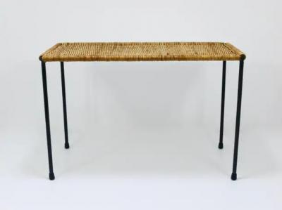 Werkst tte Carl Aub ck Carl Aubock Long Side Table Flower Bench Rattan Wicker Austria 1950s