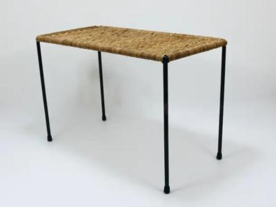  Werkst tte Carl Aub ck Carl Aubock Long Side Table Flower Bench Rattan Wicker Austria 1950s