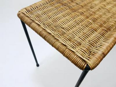  Werkst tte Carl Aub ck Carl Aubock Long Side Table Flower Bench Rattan Wicker Austria 1950s