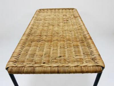  Werkst tte Carl Aub ck Carl Aubock Long Side Table Flower Bench Rattan Wicker Austria 1950s