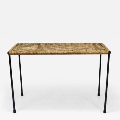  Werkst tte Carl Aub ck Carl Aubock Long Side Table Flower Bench Rattan Wicker Austria 1950s