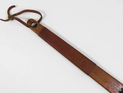  Werkst tte Carl Aub ck Carl Aubock Midcentury Walnut Leather Clothes Brush Austria 1950s