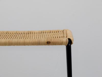  Werkst tte Carl Aub ck Carl Aubock Side Table Flower Plant Bench Iron Rattan Wicker Austria 1950s