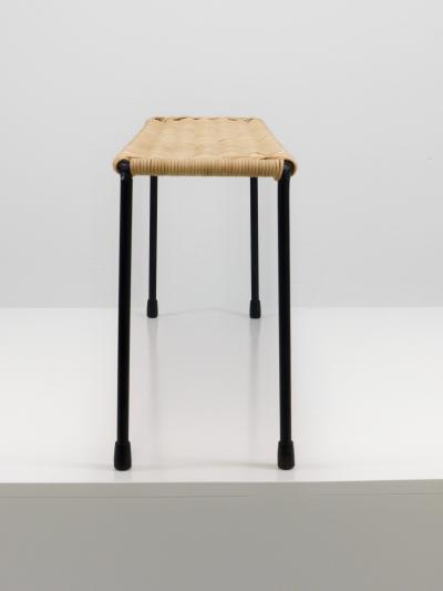  Werkst tte Carl Aub ck Carl Aubock Side Table Flower Plant Bench Iron Rattan Wicker Austria 1950s