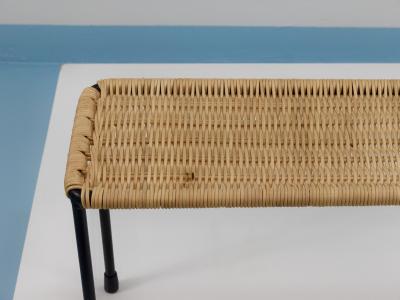  Werkst tte Carl Aub ck Carl Aubock Side Table Flower Plant Bench Iron Rattan Wicker Austria 1950s