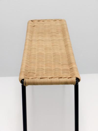  Werkst tte Carl Aub ck Carl Aubock Side Table Flower Plant Bench Iron Rattan Wicker Austria 1950s